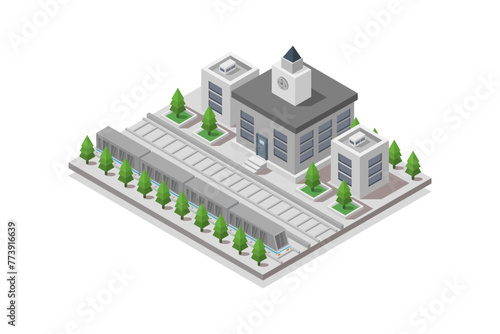 Railway station isometric