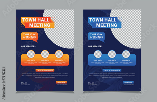 Town Hall Meeting Flyer Templates, vector illustration eps 10