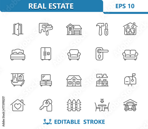 Home Icons. Real Estate, House, Household