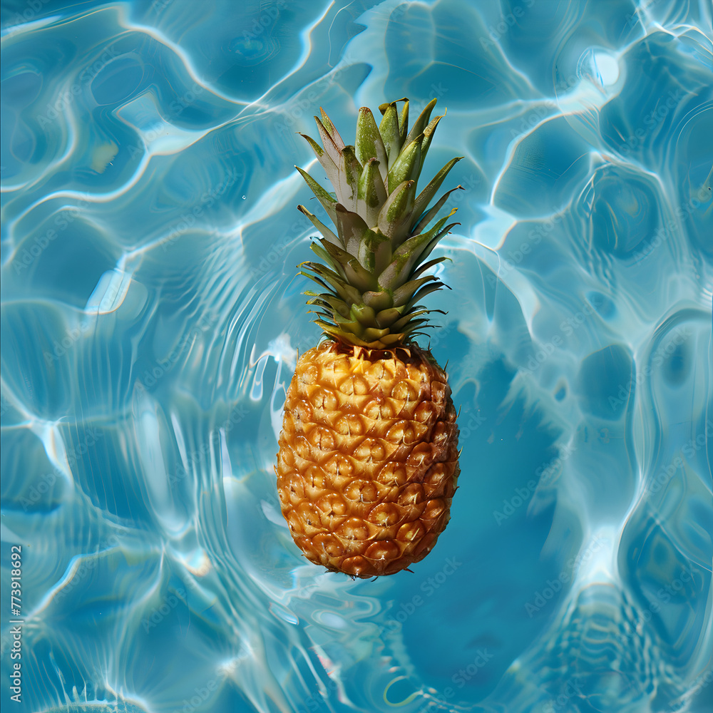 Summer Pool Party, Top view, pineapple Summer Pool Party, Top view, pineapple