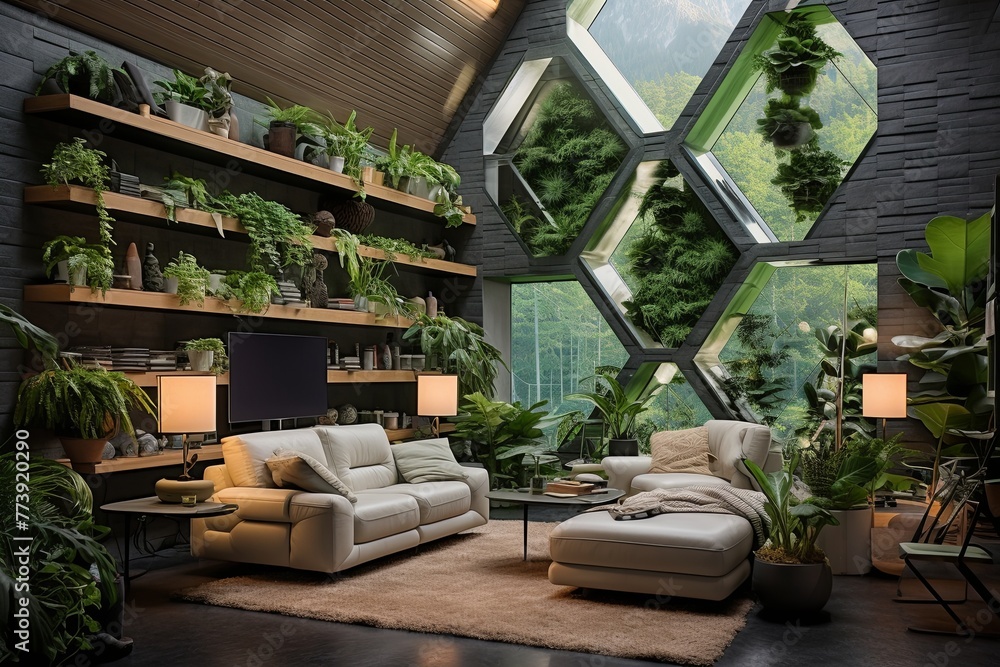 Energy-Saving Appliance Paradise: Futuristic Biophilic Living Room Ideas with Plant Walls Energy-Saving Appliance Paradise: Futuristic Biophilic Living Room Ideas with Plant Walls