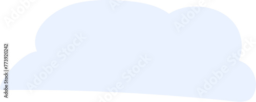 Warm spring rain pours from light blue cloud. Bright childish careless illustration for design of festive spring banner. Flat hand drawn vector element isolated on white background