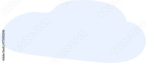 Warm spring rain pours from light blue cloud. Bright childish careless illustration for design of festive spring banner. Flat hand drawn vector element isolated on white background