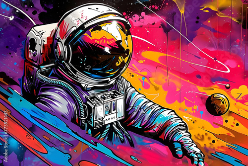 Wallpaper Mural astronaut graffiti Torontodigital.ca