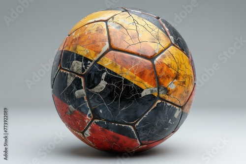 Soccer ball in colors of German flag. Football championship or team game. Generative AI
