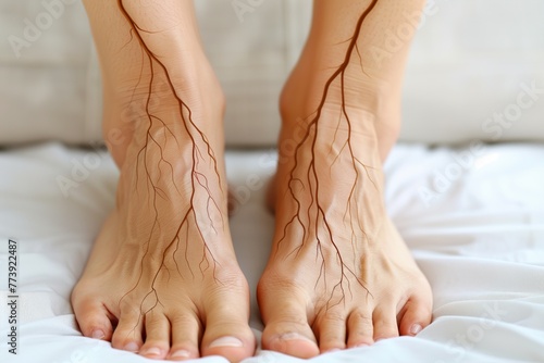 Varicose veins on the human legs