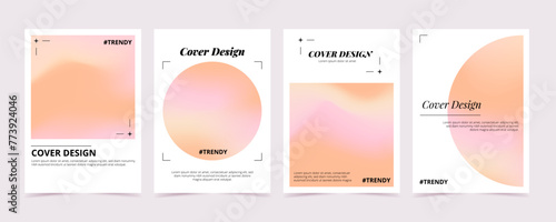 Peach fuzz background collection. Trendy color of the year 2024, cover template. Vector illustration © Biscotto Design
