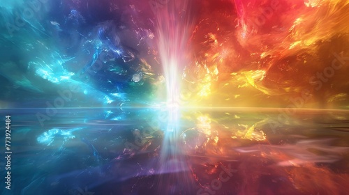 Colorful Spectrum of Light A Vibrant Display of Rainbow Hues Generative AI