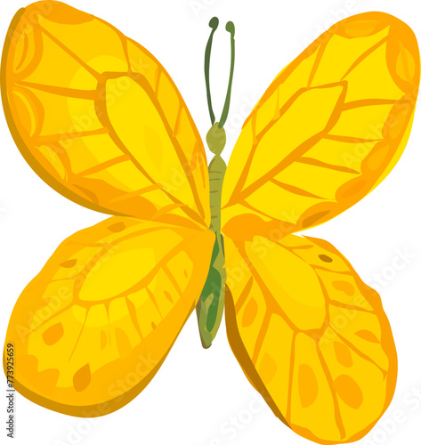 Butterfly illustration on transparent background.