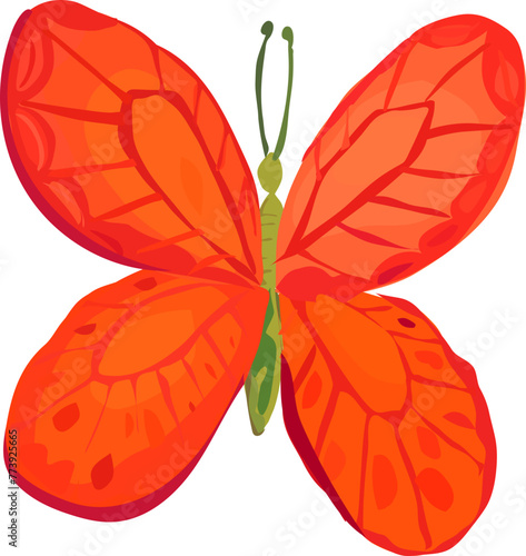 Butterfly illustration on transparent background.