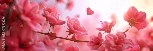 Pink Petals in the Sunlight A Heartwarming Display of Spring's Delight Generative AI