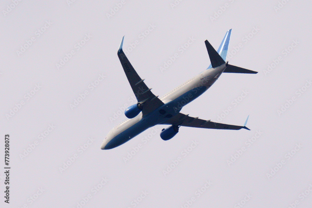 Belarus, Minsk region. March 30, 2024. Pobeda Airlines plane. Boeing 737-800. Board number: RA-73303. Back view. Belarus, Minsk region. March 30, 2024. Pobeda Airlines plane. Boeing 737-800. Board number: RA-73303. Back view.