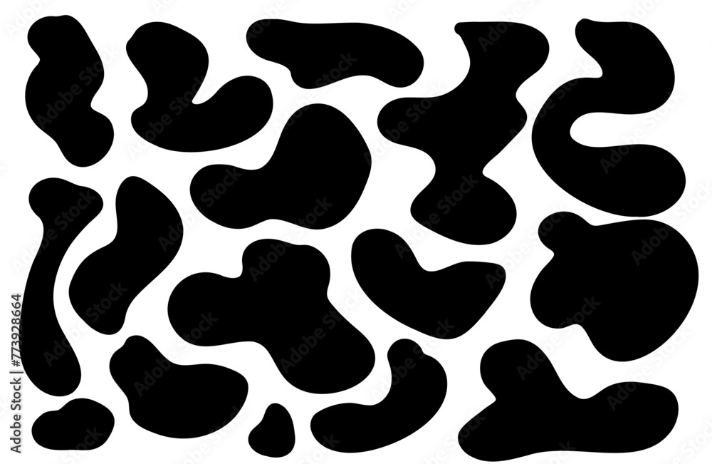 Irregular blob shape asymmetric elements collection. Vector illustration set. Irregular blob shape asymmetric elements collection. Vector illustration set.