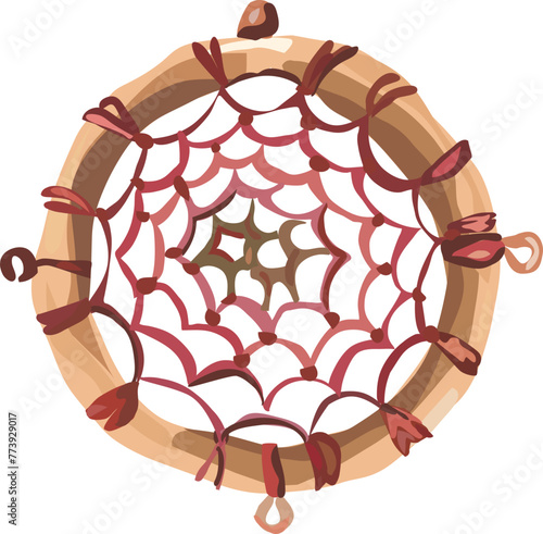 Dream catcher illustration on transparent background.
