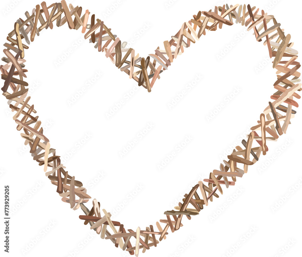 Obraz premium Beautiful heart frame illustration on transparent background.