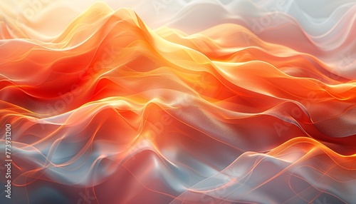 Fiery Sunset Waves Generative AI