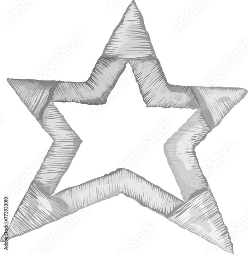 Beautiful star frame illustration on transparent background.
