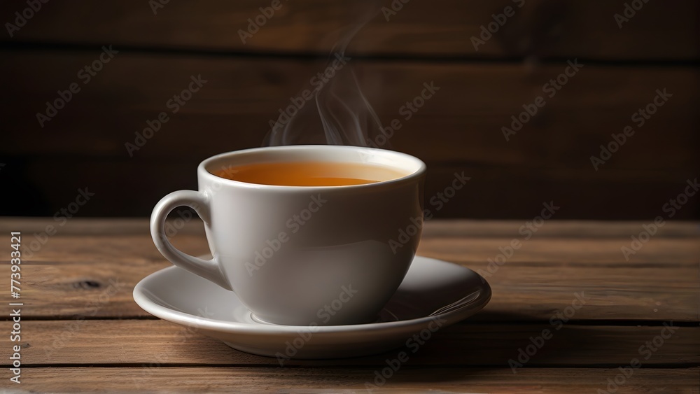 cup of coffee on wooden table, ai generated cup of coffee on wooden table, ai generated