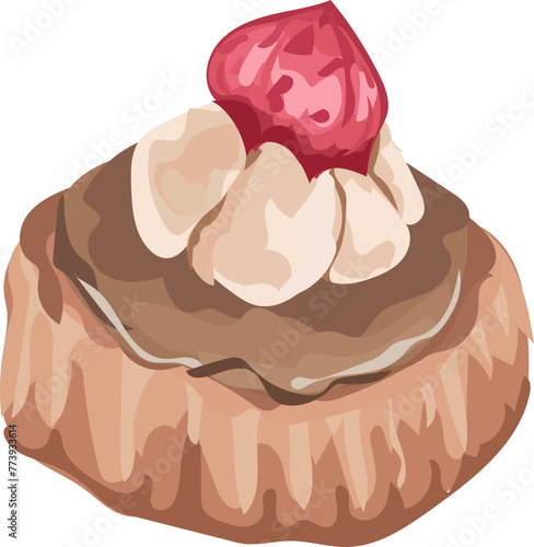 Cake illustration on transparent background.
