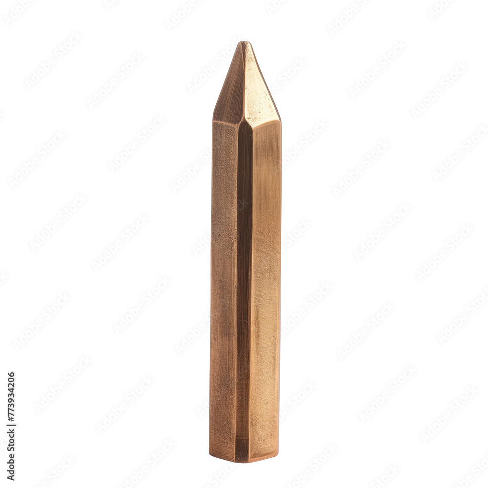 A minimalist sculpture of a pencil and eraser, cast in bronze, representing the traditional tools of learning and correction, isolated on transparent background A minimalist sculpture of a pencil and eraser, cast in bronze, representing the traditional tools of learning and correction, isolated on transparent background
