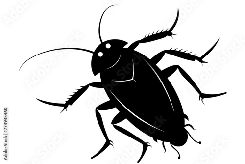 cartoon cockroach silhouette black vector illustration