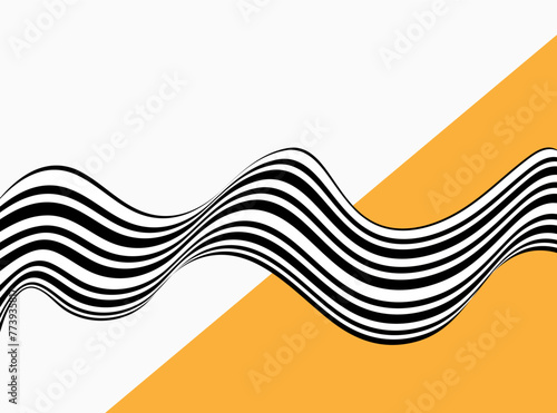 Abstract wave background, black and white wavy stripes and lines,abstract background design. Optical art.