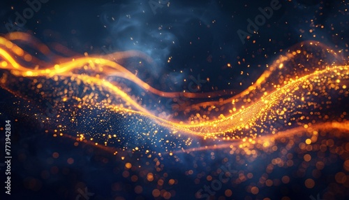 Glowing Waves of Fire A Spectacular Display of Light and Color Generative AI