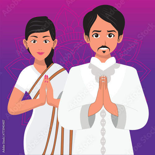 Happy Sinhala and Tamil New Year Welcome Vector Art Illustration Sri Lankan Happy New Year Greetings. photo