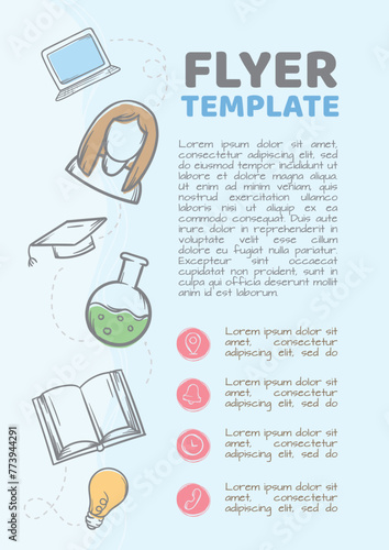 Vector editable design template for flyer, booklet, announcement, advertisement, post related to education and training.
