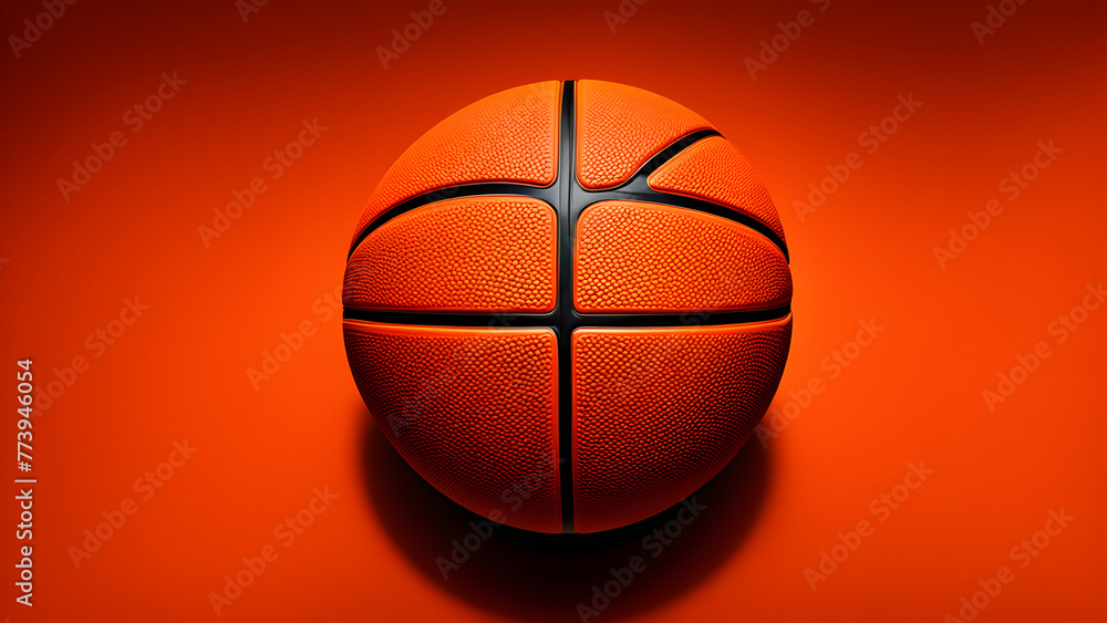 Basketball on a solid color background