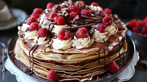 Chocolate and Cream Crepe Cake