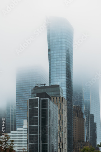Misty Silhouettes of Skyscrapers in New York's Skyline