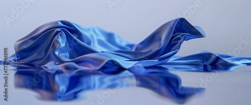 Fashionable Fabric Blue Silk Scarf in the Spotlight Generative AI