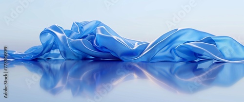 Fashionable Fabric Blue Silk Scarf in the Spotlight Generative AI