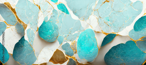 Abstract turquoise marble background	