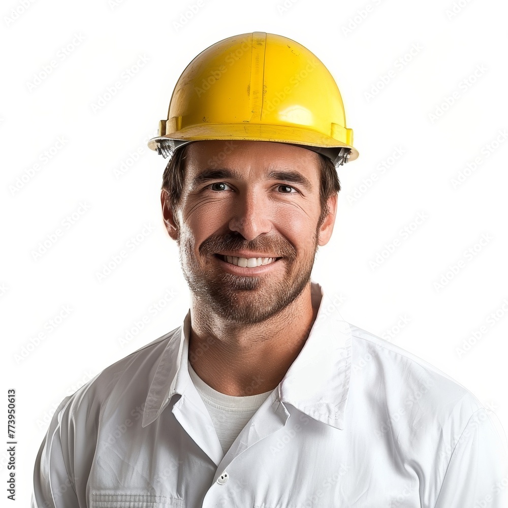 Man Wearing Yellow Hard Hat Man Wearing Yellow Hard Hat