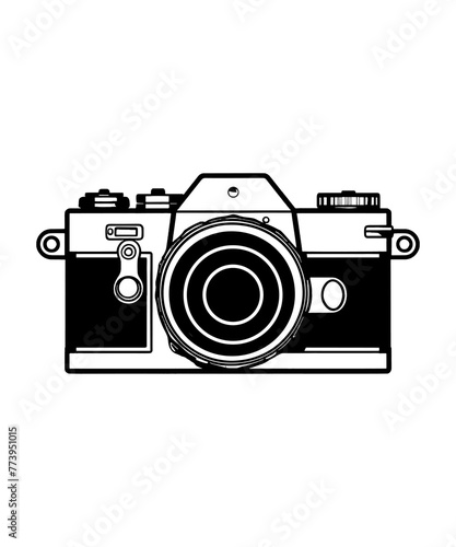 Camera Silhouette PNG Files Print for White Background