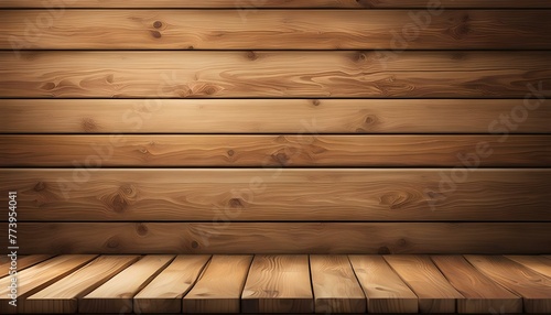 Wood shelf on wood wall texture background. 