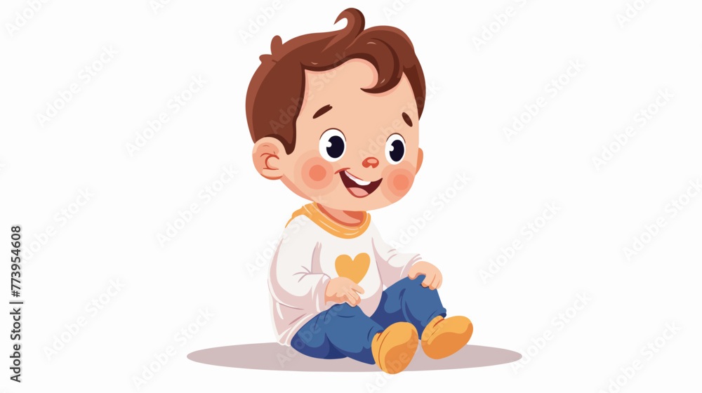 Baby boy cartoon flat vector isolated on white background
