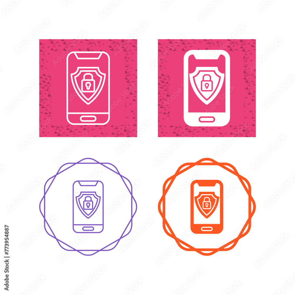 Mobile Security Vector Icon Mobile Security Vector Icon