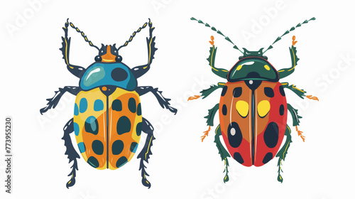 Beetle Attract to the lights vector flat vector isolated © Mishab