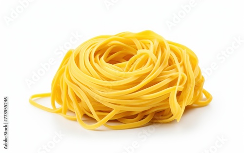 Italian pasta nest isolated on white background