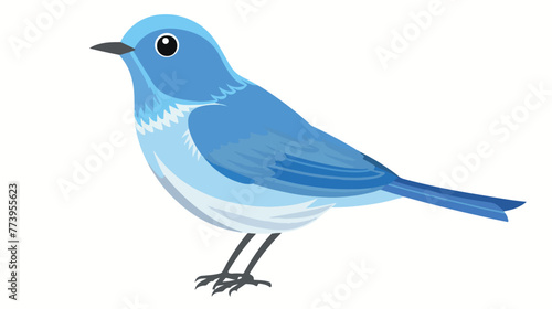 Blue bird flat vector isolated on white background © Mishab