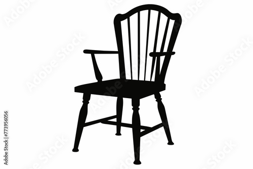 windsor chair silhouette black vector illustration 