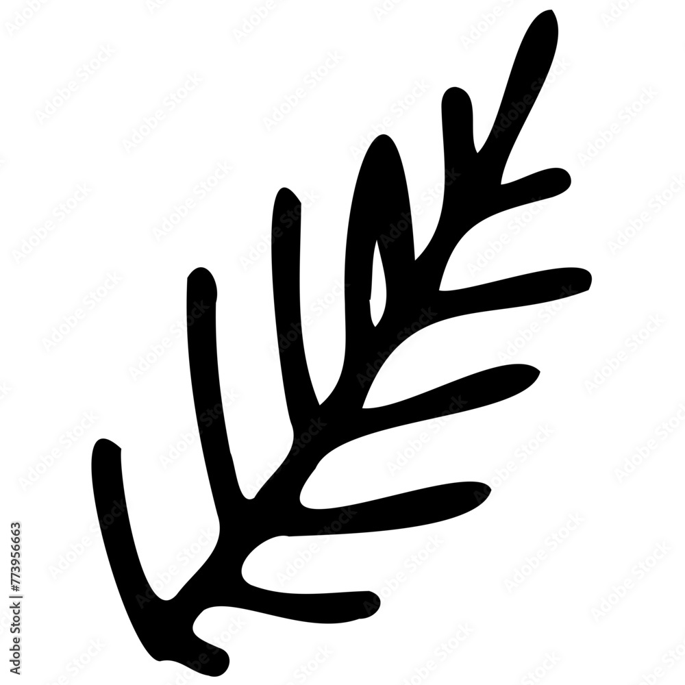 Hand drawn leaves line linear black strock Symbol visual illustration Hand drawn leaves line linear black strock Symbol visual illustration