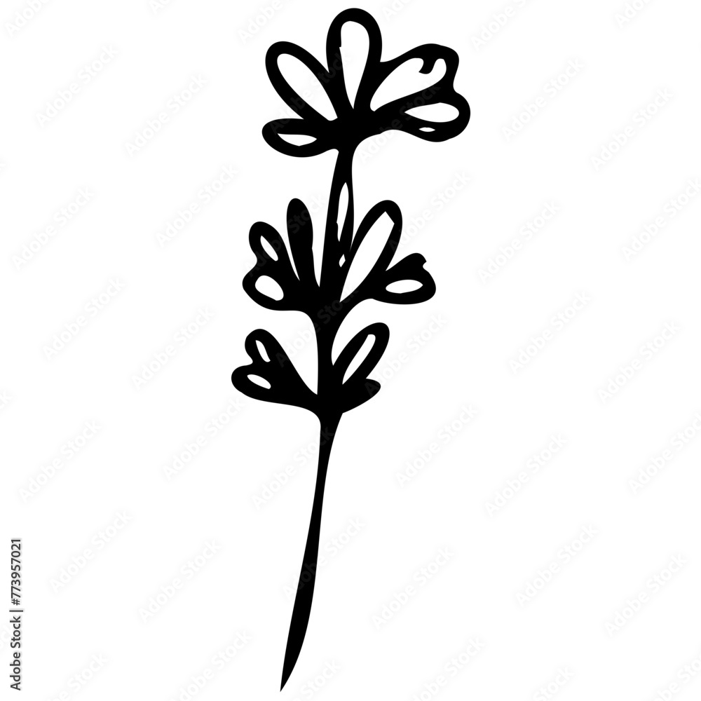 Hand drawn leaves line linear black strock Symbol visual illustration Hand drawn leaves line linear black strock Symbol visual illustration