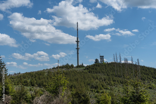 Landscape with the mountain Bollerberg nearly the city Winterberg photo