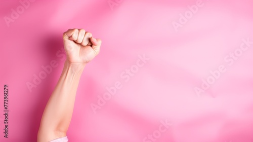 Woman Raising Fist in Protest