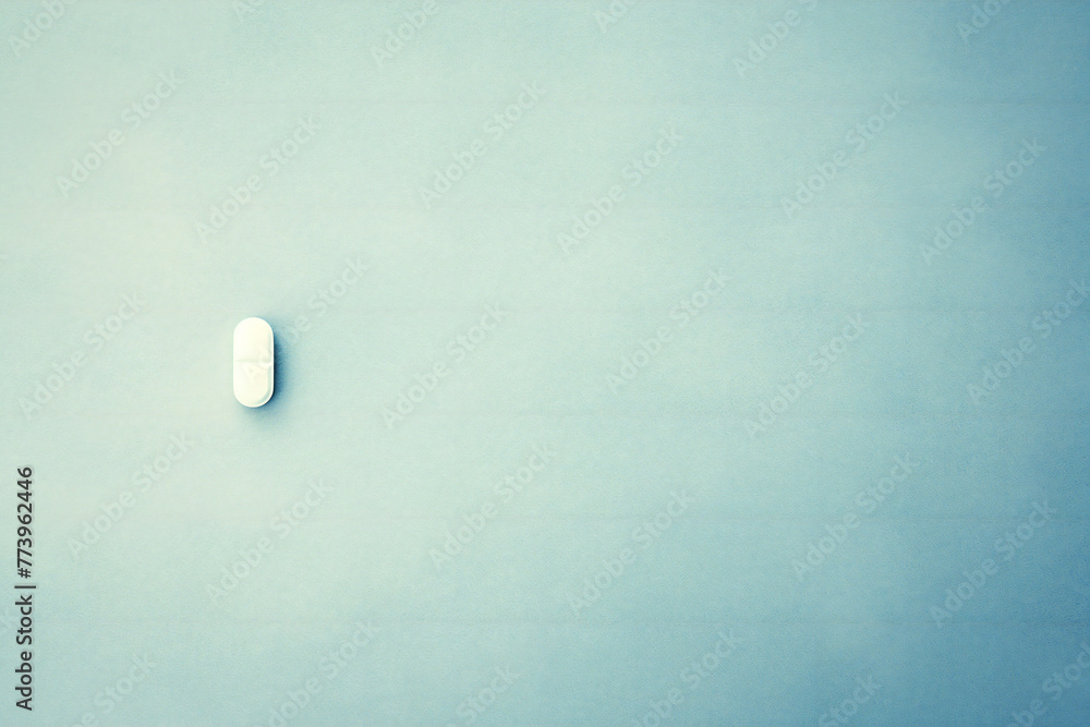 Pill on blue background, medicine concept Pill on blue background, medicine concept