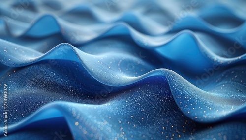 Modern, Soft Pop, squishy textures on blue background. Abstract Waves of Color, Flowing Curves and Bold Hues.  © Helios4Eos